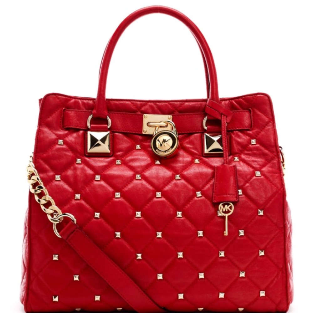Michael Kors red Hamilton tote, RARE.